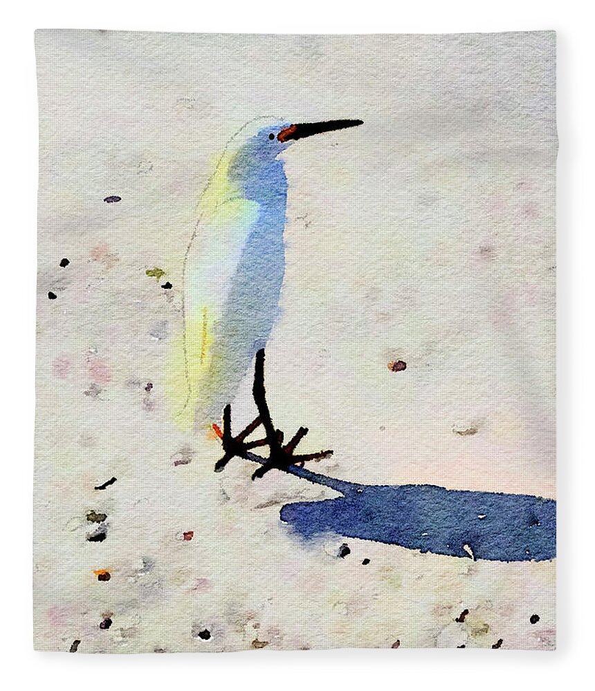 Ocean Fleece Blanket featuring the digital art Birdie Bird by Nancy Olivia Hoffmann