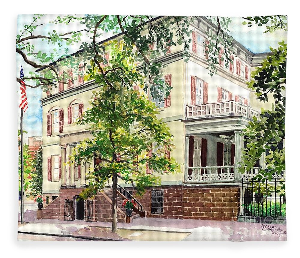 Savannah Fleece Blanket featuring the painting Birthplace by Merana Cadorette