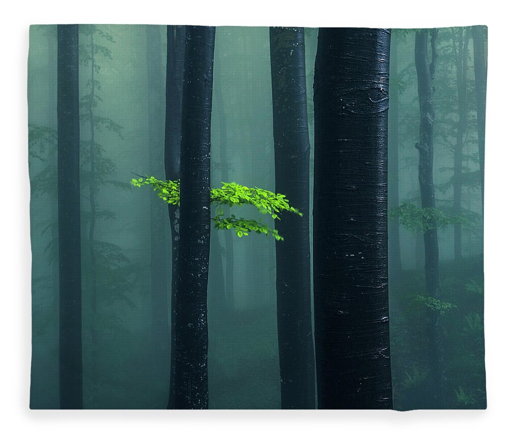Mountain Fleece Blanket featuring the photograph Bit Of Green by Evgeni Dinev