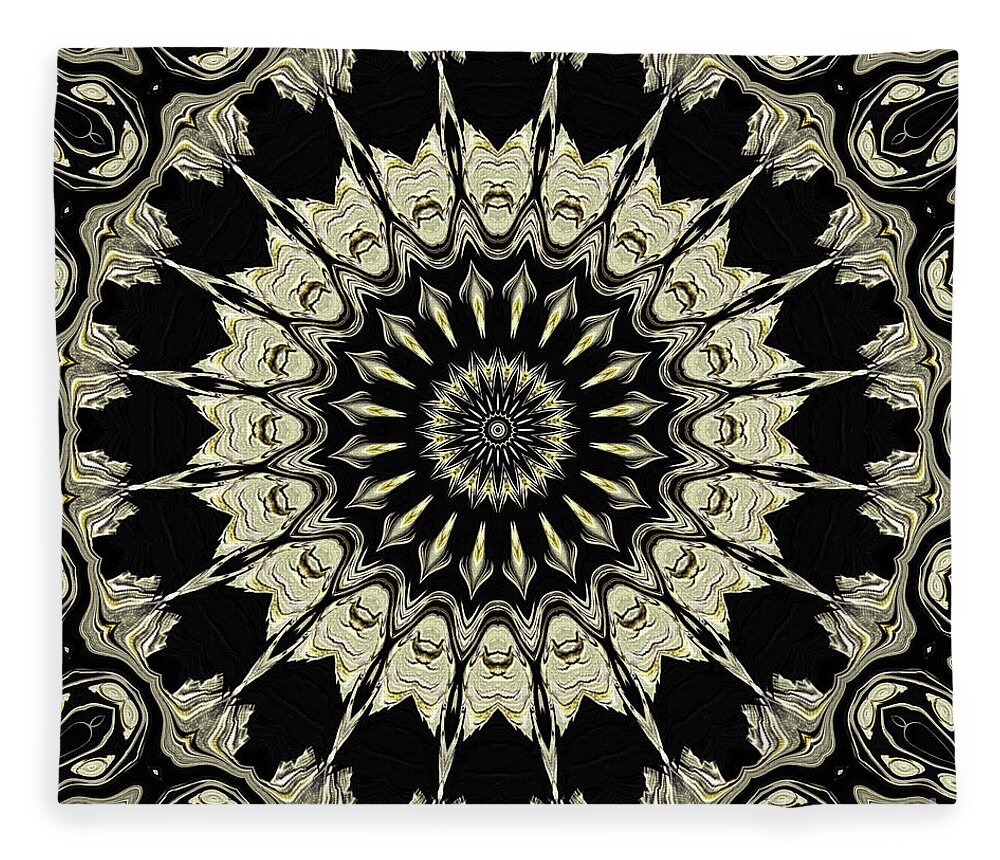 Black Fleece Blanket featuring the digital art Black And Gold by Phil Perkins