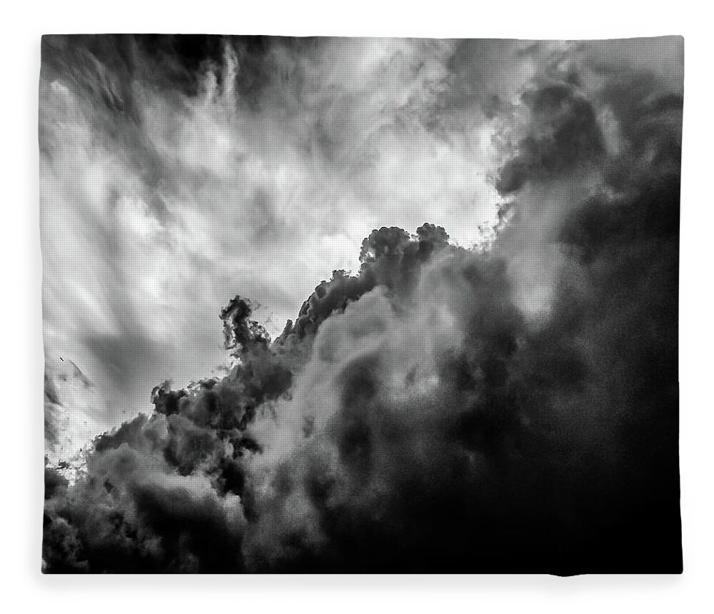 Nature Fleece Blanket featuring the photograph Black and white Clouds by Louis Dallara