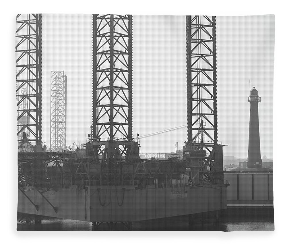 Black And White Fleece Blanket featuring the photograph Black and white Industry by MPhotographer