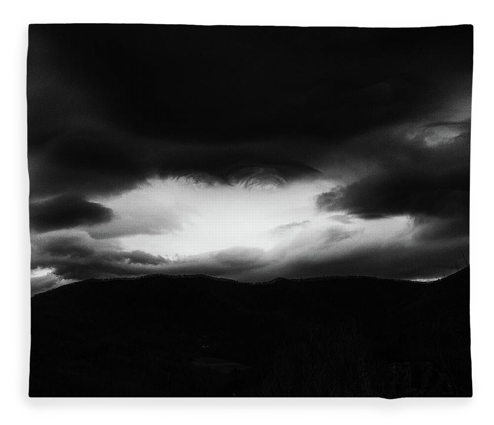 Black & White Fleece Blanket featuring the photograph Black Hole Cloud by Louis Dallara