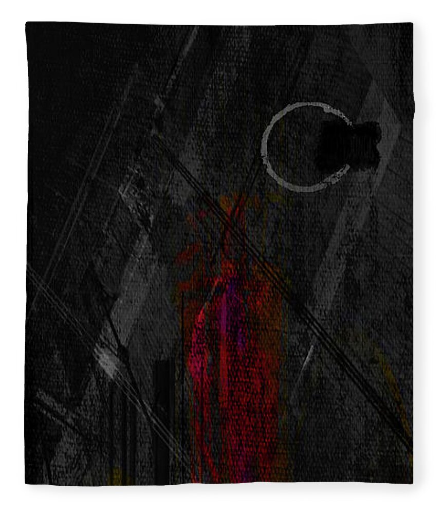 Abstract Fleece Blanket featuring the digital art Black Hole Sun by Ken Walker