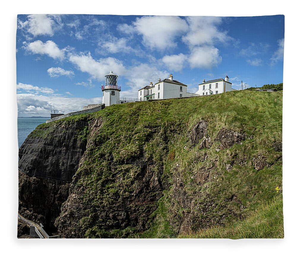 Lighthouse Fleece Blanket featuring the photograph Blackhead Lighthouse by Nigel R Bell