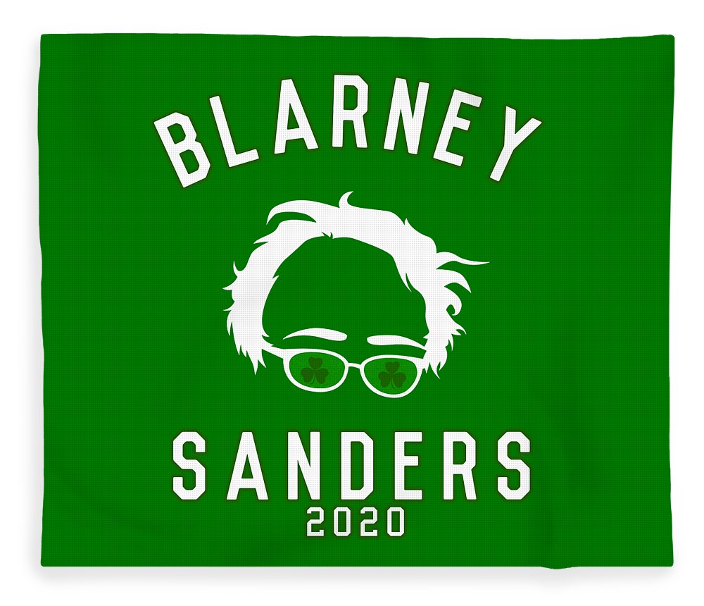 St Patricks Day Fleece Blanket featuring the digital art Blarney Sanders 2020 Bernie St Patricks Day by Flippin Sweet Gear