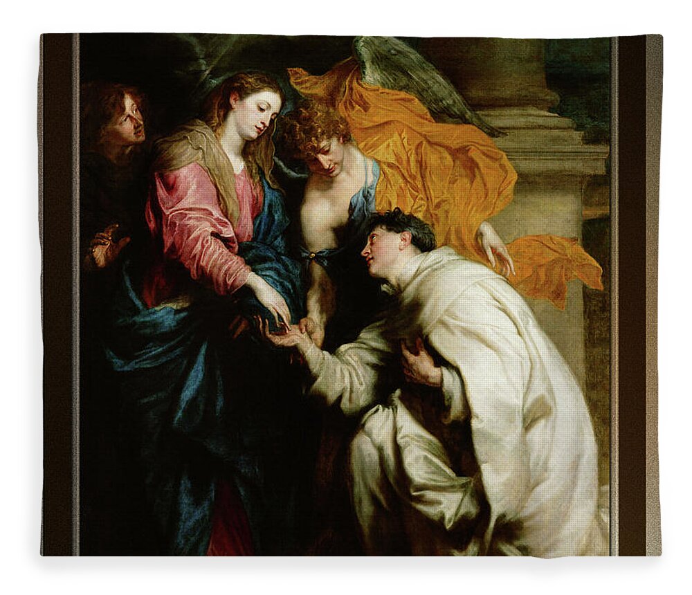 Blessed Joseph Hermann Fleece Blanket featuring the painting Blessed Joseph Hermann by Anthony van Dyck by Rolando Burbon