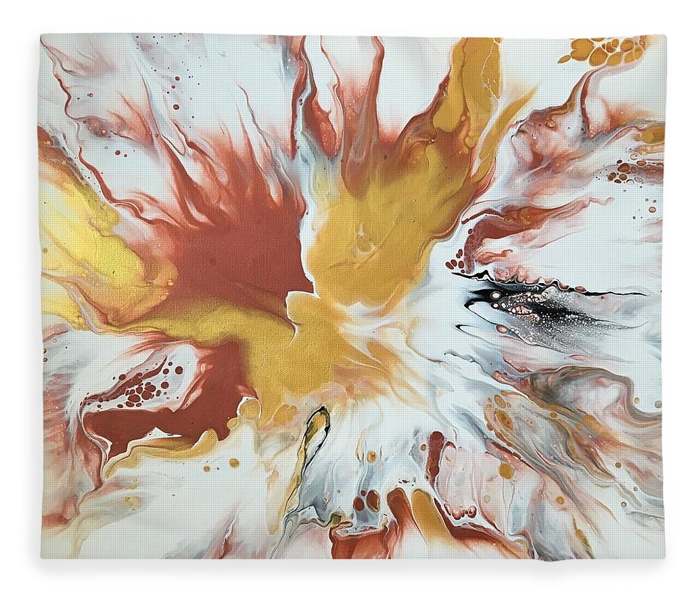 Abstract Fleece Blanket featuring the painting Bliss by Soraya Silvestri