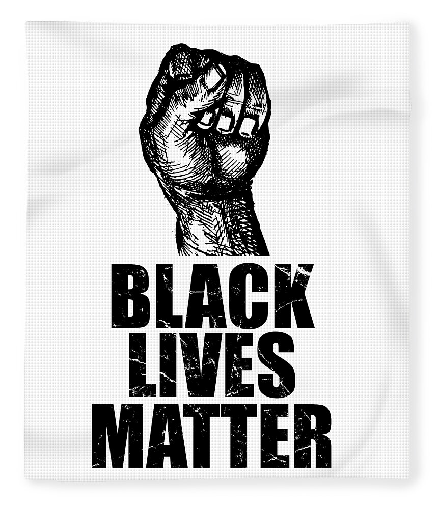 Cool Fleece Blanket featuring the digital art BLM Black Lives Matter by Flippin Sweet Gear