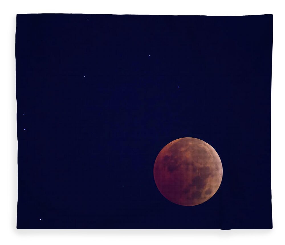 Moon Fleece Blanket featuring the photograph Blood Moon at Totality by Flinn Hackett