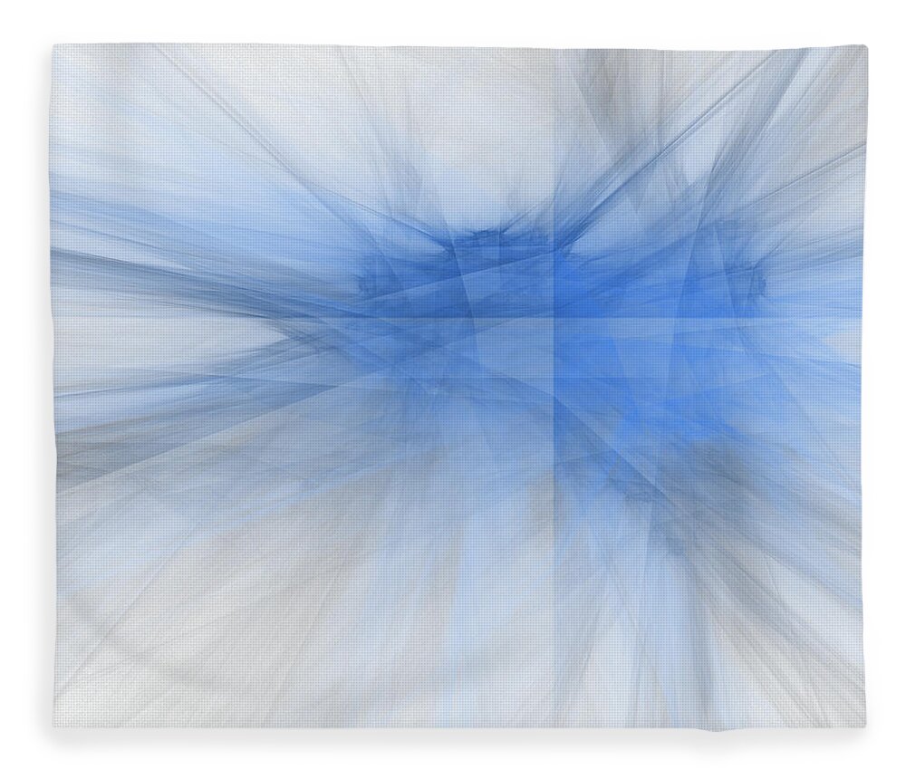 Rick Drent Fleece Blanket featuring the digital art Blue Chrystalene by Rick Drent