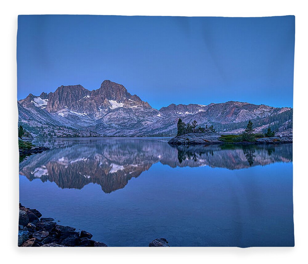 Landscape Fleece Blanket featuring the photograph Blue Hour in Garnet Lake by Romeo Victor
