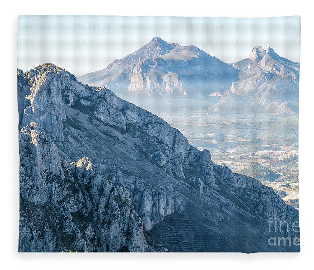 Mountains Fleece Blanket featuring the photograph Blue mountain landscape by Adriana Mueller