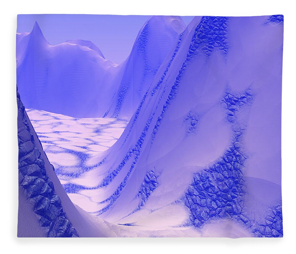 Skin Fleece Blanket featuring the digital art Blue Reptile Planet by Bernie Sirelson