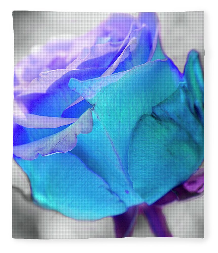 Floral Fleece Blanket featuring the photograph Blue Rose by Renee Spade Photography