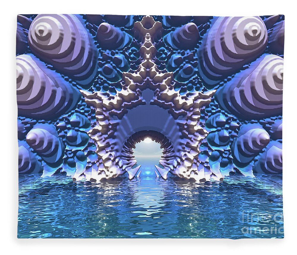 Digital Art Fleece Blanket featuring the digital art Blue Water Passage by Phil Perkins