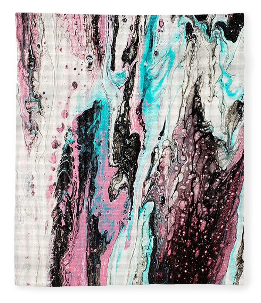 Abstract Fleece Blanket featuring the painting Blush by Christine Bolden