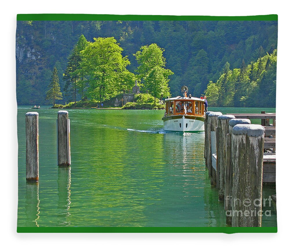 Boat Fleece Blanket featuring the photograph Boating Through Beauty by Ann Horn