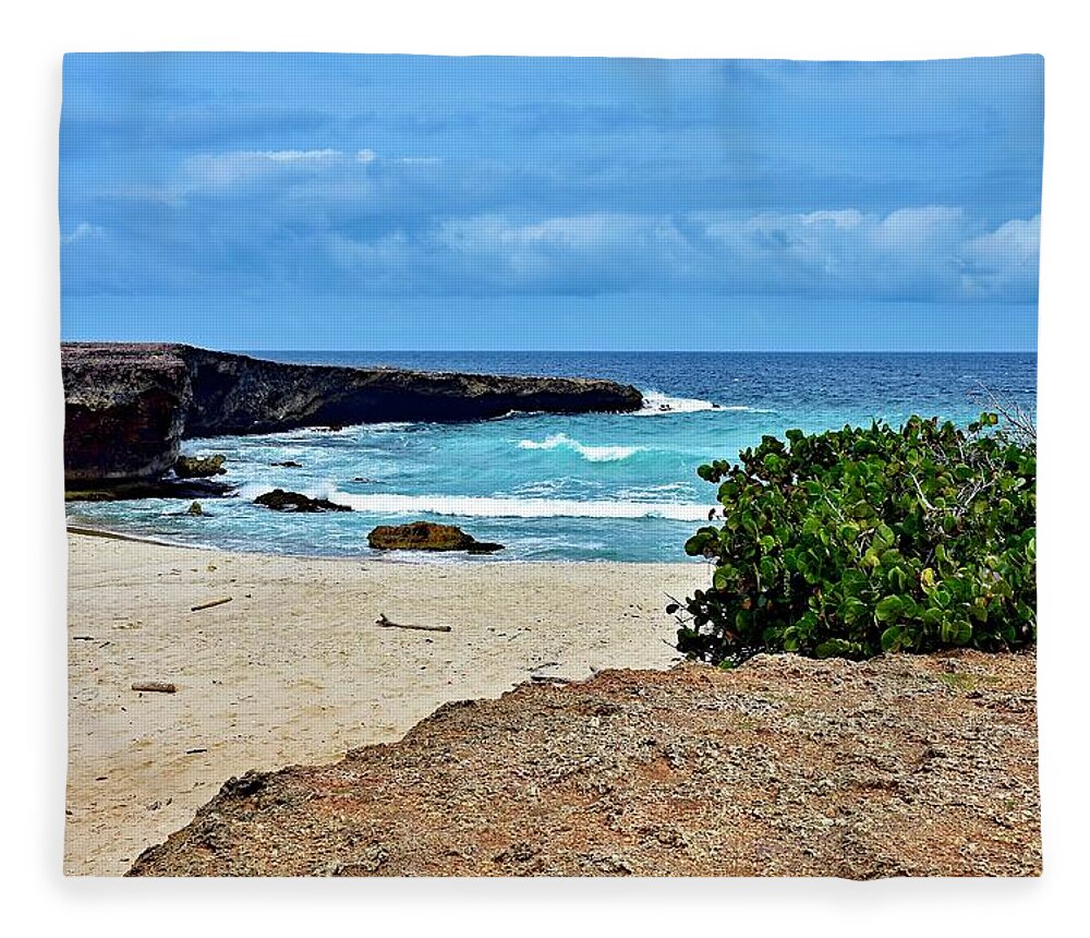 Boca Prins Fleece Blanket featuring the photograph Boca Prins by Monika Salvan