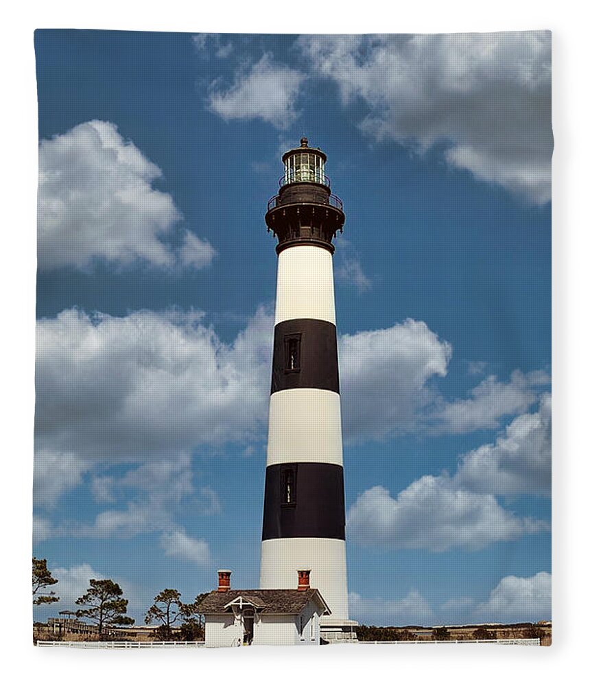 Lighthouse Fleece Blanket featuring the photograph Bodie Island Lighthouse by Rick Nelson