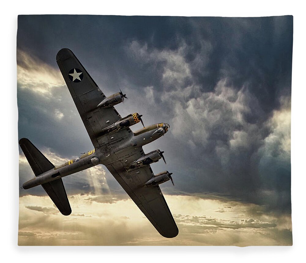 Usa Fleece Blanket featuring the photograph Boeing B-17 Flying Fortress, World War 2 Bomber Aircraft by Rick Deacon