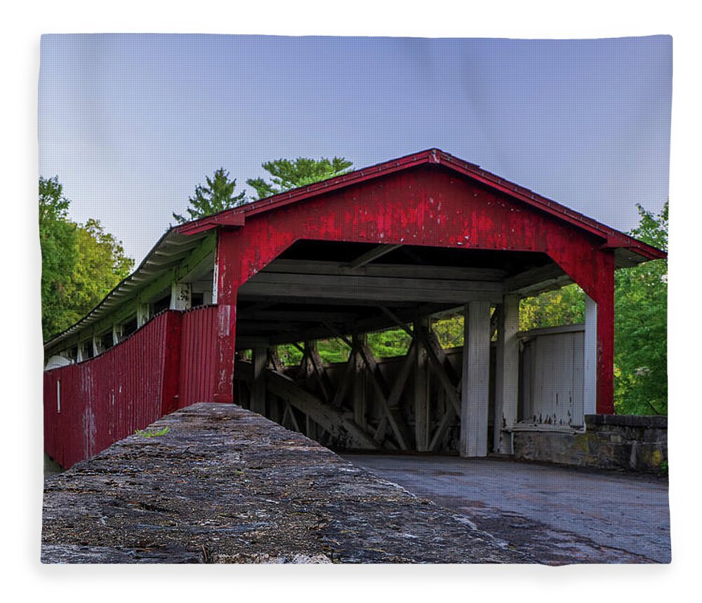 Bogert Covered Bridge Fleece Blanket featuring the photograph Bogert Covered Bridge by Jason Fink