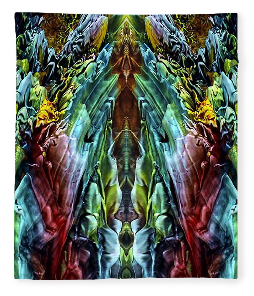 Visionary Art Fleece Blanket featuring the digital art Bogomil Cathedral by Otto Rapp