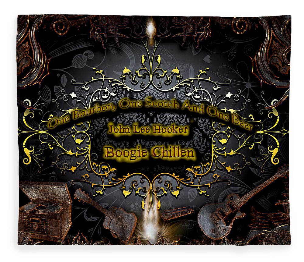 Boogie Music Fleece Blanket featuring the digital art Boogie Chillen by Michael Damiani