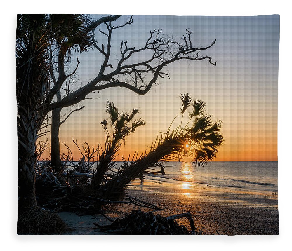 Sunset Fleece Blanket featuring the photograph Botany Bay Sunrise-2 by John Kirkland