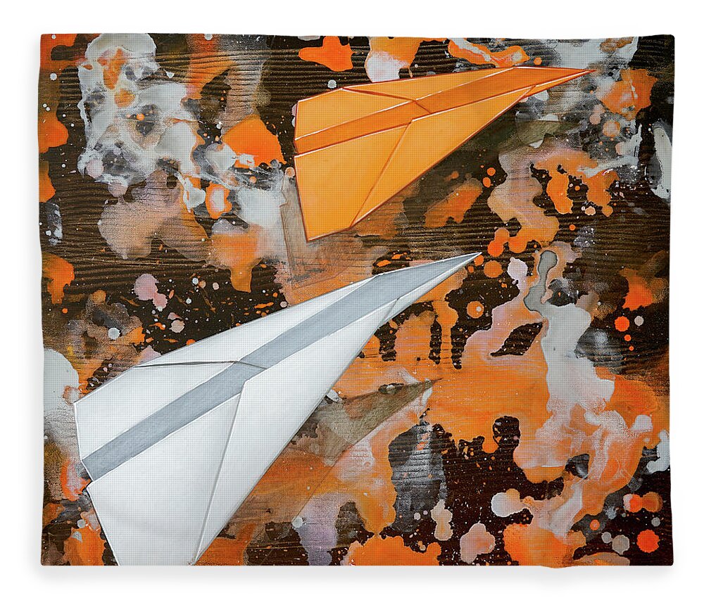 Boten Fleece Blanket featuring the painting Boten, Nr. 2 by Uwe Fehrmann