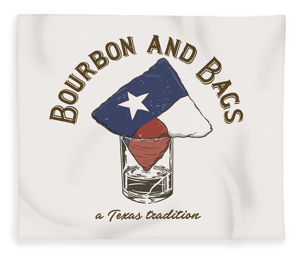 Texas Fleece Blanket featuring the digital art Bourbon And Bags by Kevin Putman