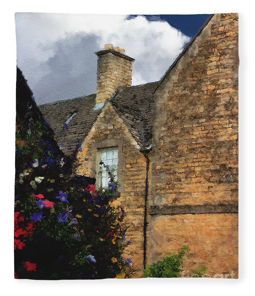 Bourton-on-the-water Fleece Blanket featuring the photograph Bourton Back Alley by Brian Watt