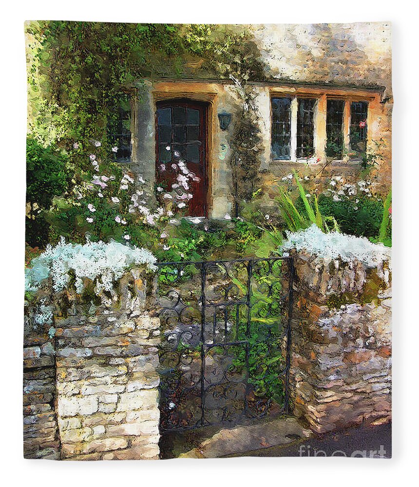 Bourton-on-the-water Fleece Blanket featuring the photograph Bourton Front Gate by Brian Watt