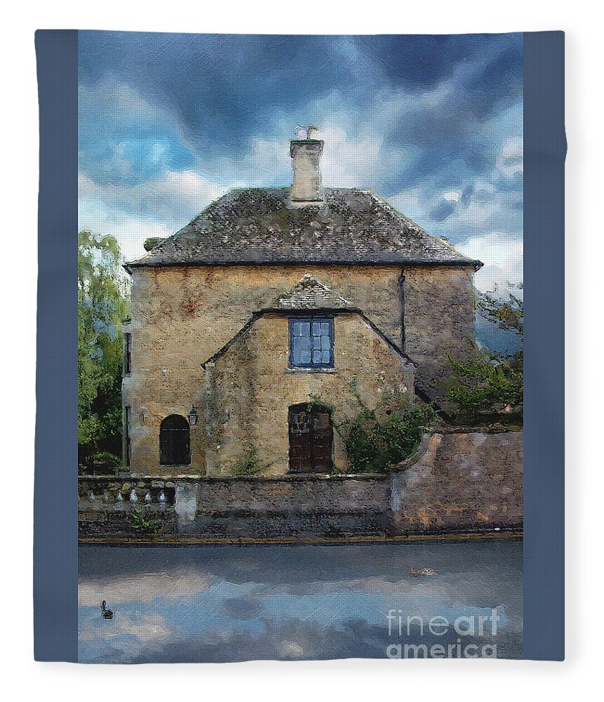 Bourton-on-the-water Fleece Blanket featuring the photograph Bourton Gathering Storm by Brian Watt