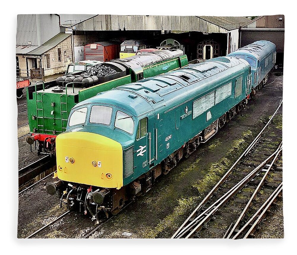 British Rail Fleece Blanket featuring the photograph British Rail Class 45 Peak Diesel Locomotive 45041 by Gordon James