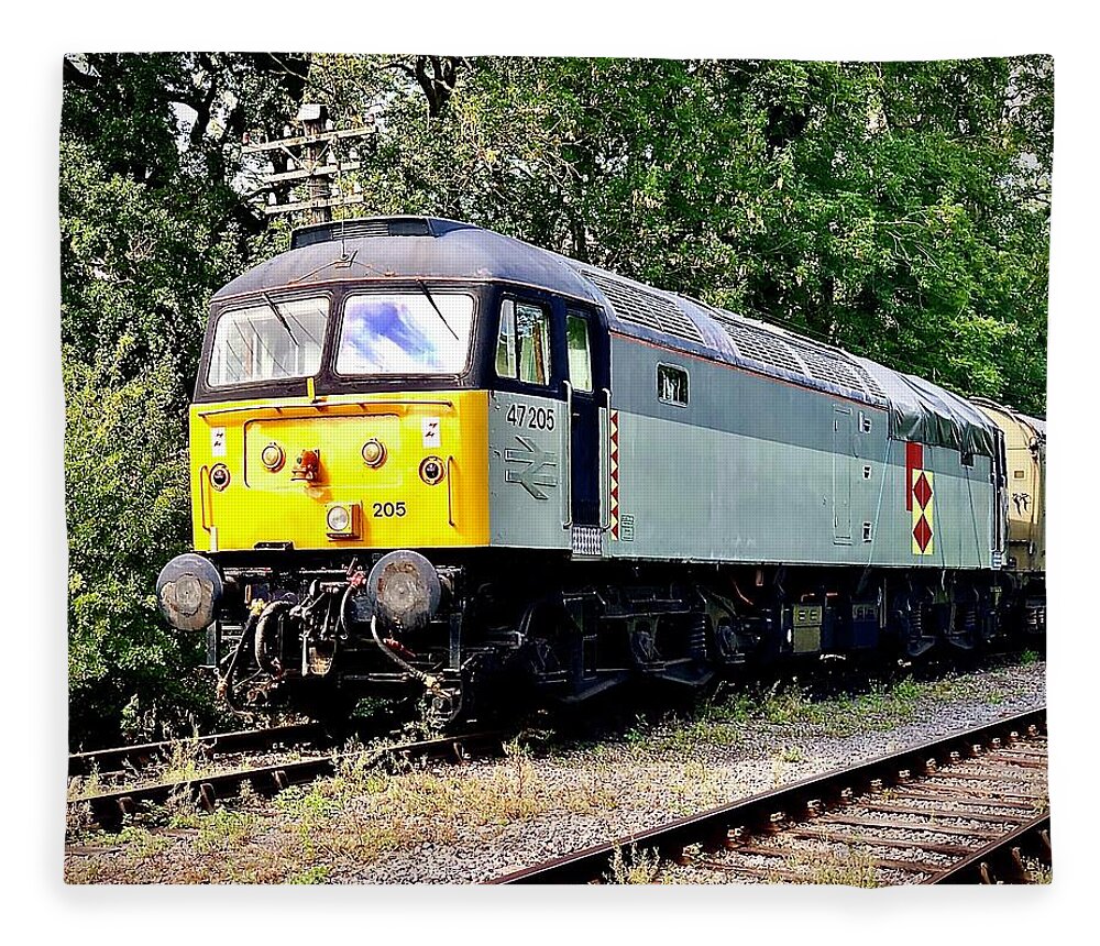 British Rail Fleece Blanket featuring the photograph BR Class 47 Diesel Locomotive by Gordon James