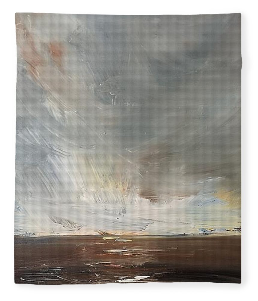 Landscape Fleece Blanket featuring the painting Breaking Through by Sheila Romard
