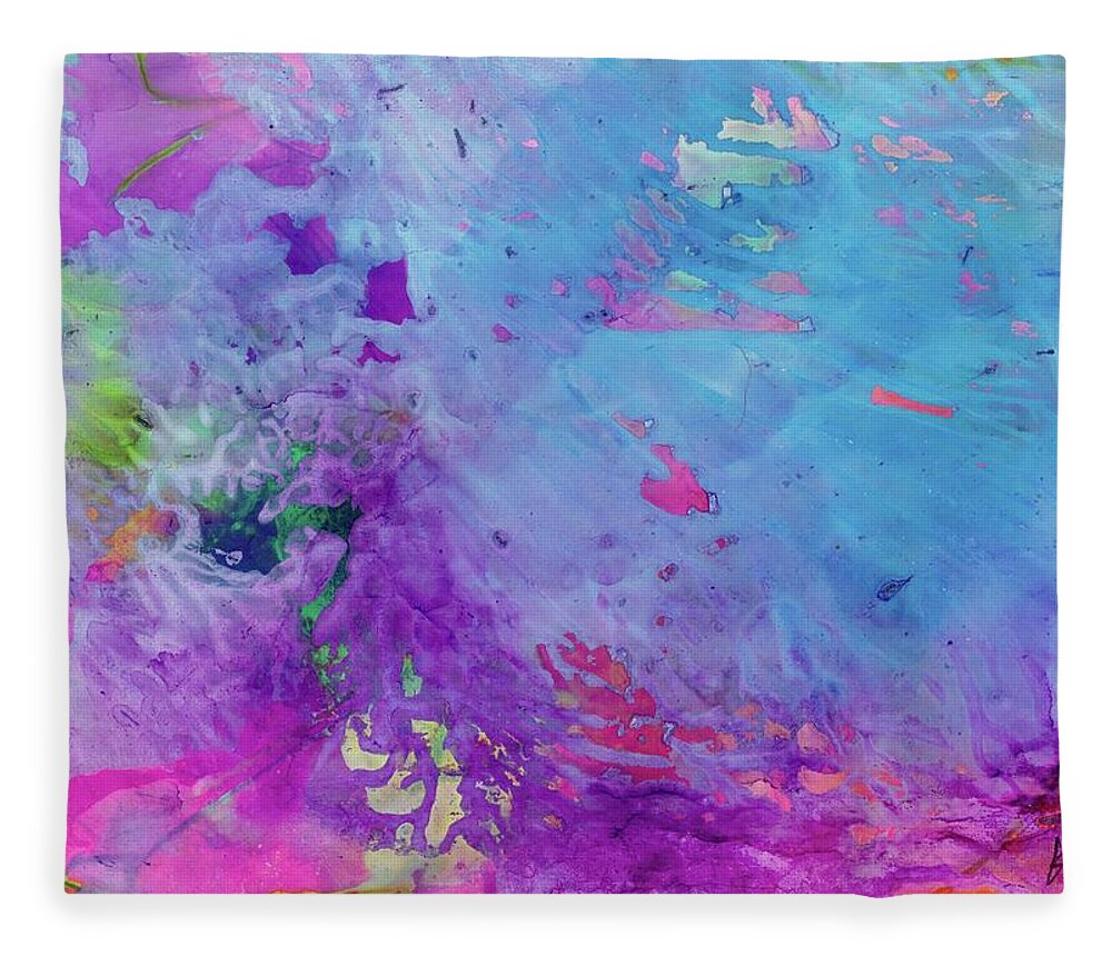  Fleece Blanket featuring the painting Breaking Thru by Katy Bishop