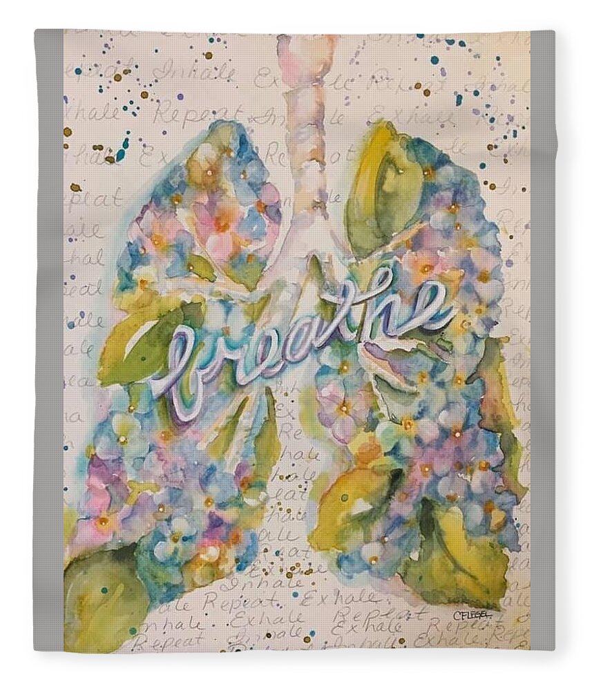 Breath Fleece Blanket featuring the painting Breathe by Carla Flegel