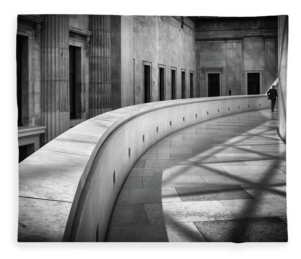 British Fleece Blanket featuring the photograph British Museum 2 by Nigel R Bell