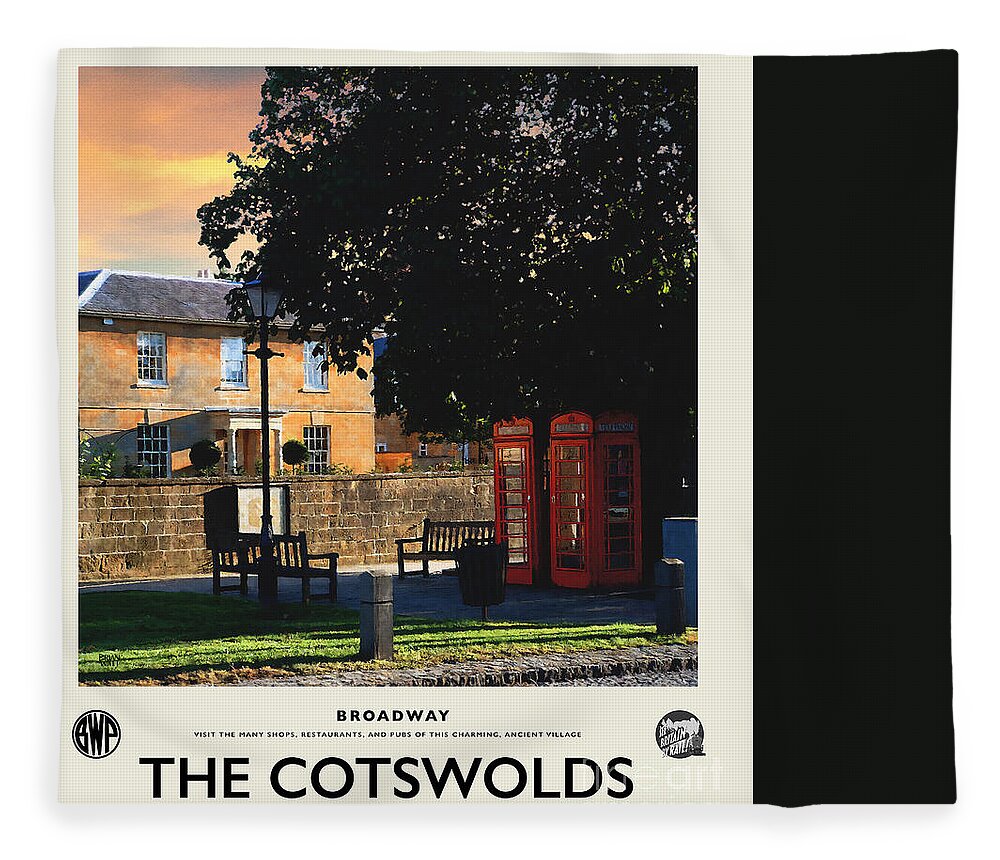 Cotswolds Fleece Blanket featuring the photograph Broadway Booths Cream Railway Poster by Brian Watt