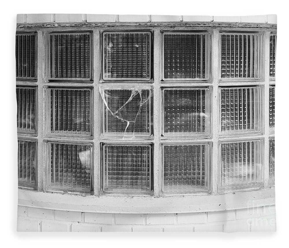 Photograph Fleece Blanket featuring the photograph Broken Glass Block Window by Bentley Davis