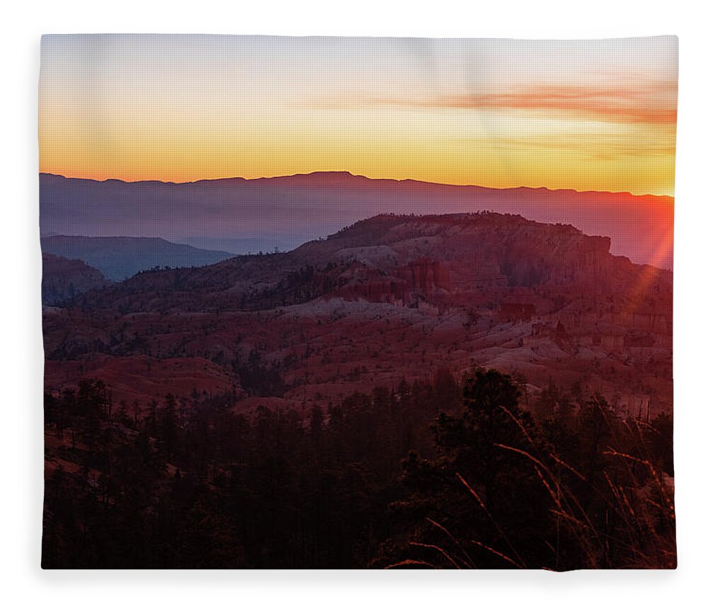 Bryce Cannon National Park At Sunrise Fleece Blanket featuring the photograph Bryce At Sunrise by Nathan Wasylewski