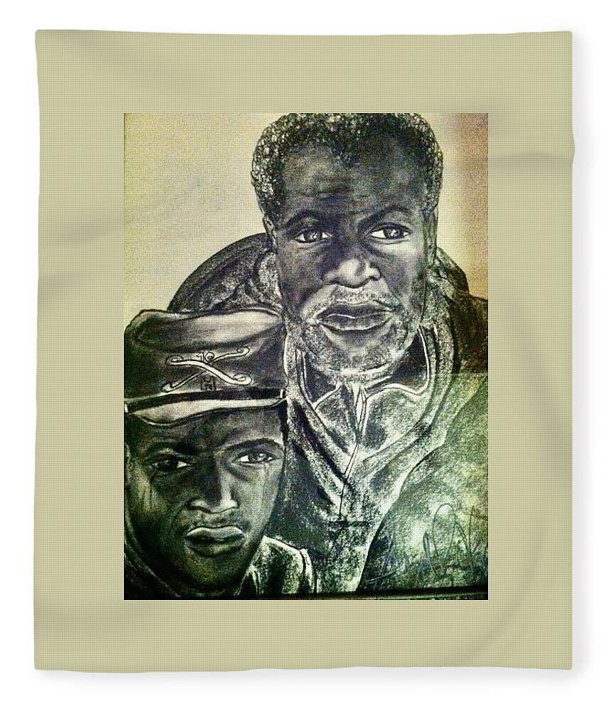  Fleece Blanket featuring the mixed media B.Soldier by Angie ONeal