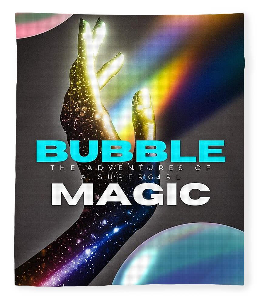 Children's Series Fleece Blanket featuring the digital art Bubble Magic by Ee Photography