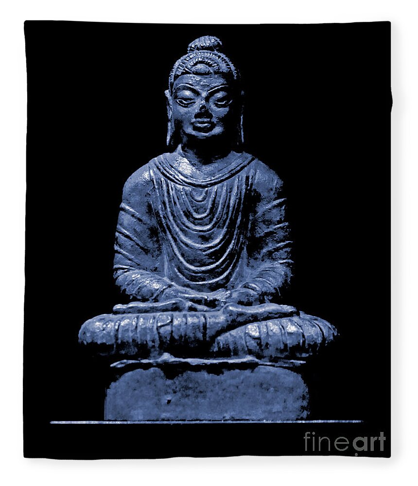 Buddha Fleece Blanket featuring the photograph Buddha Blue by Marisol VB