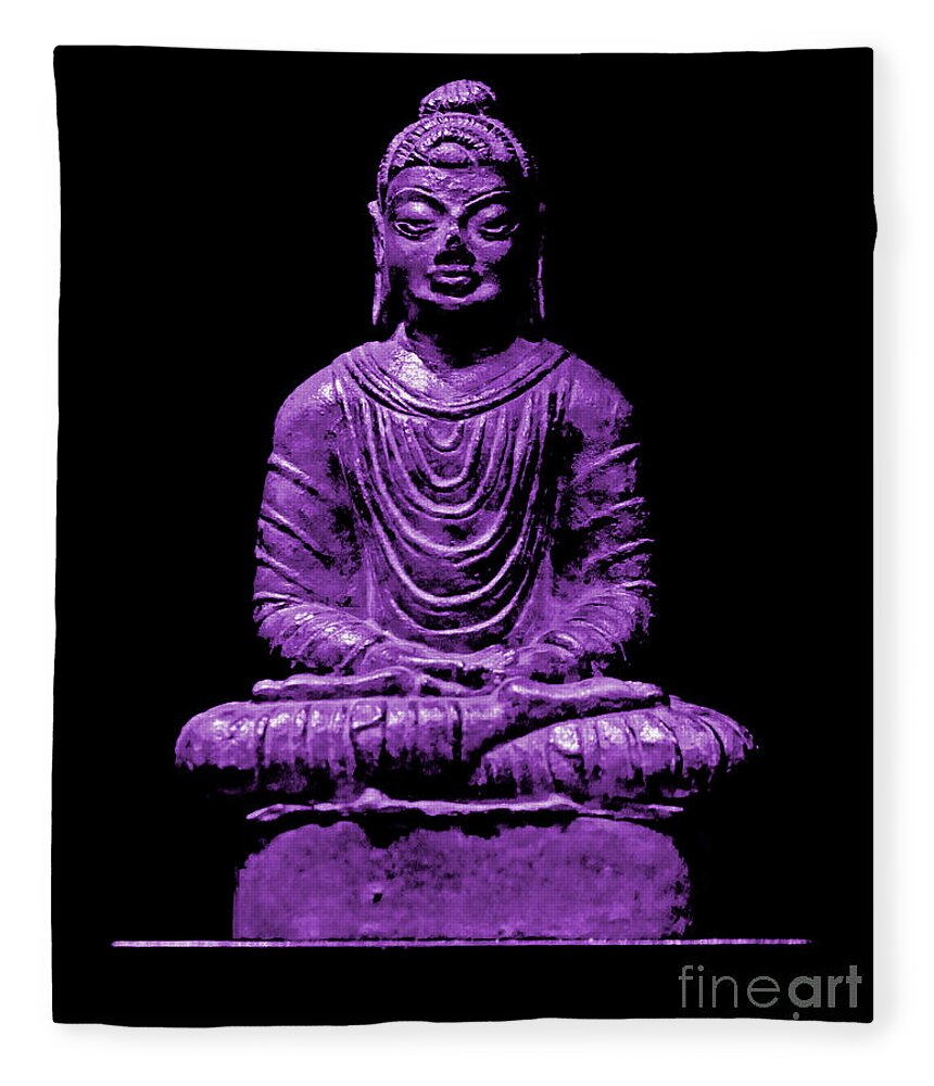 Buddha Fleece Blanket featuring the photograph Buddha Purple by Marisol VB