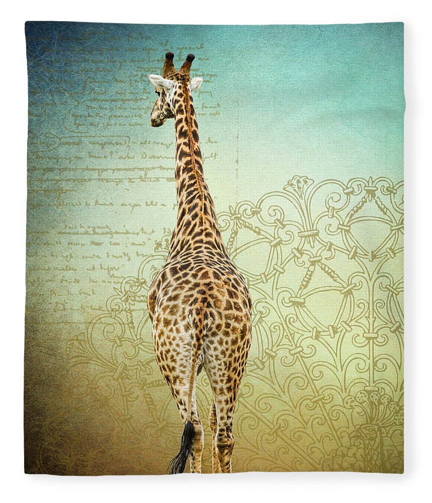 Giraffe Fleece Blanket featuring the photograph Bull Giraffe by Rebecca Herranen