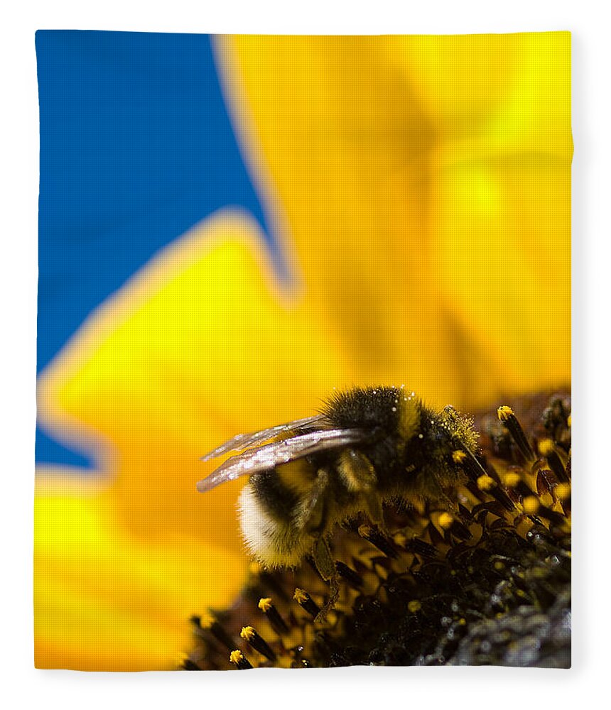 Bumblebee Fleece Blanket featuring the digital art Bumblebee by Geir Rosset