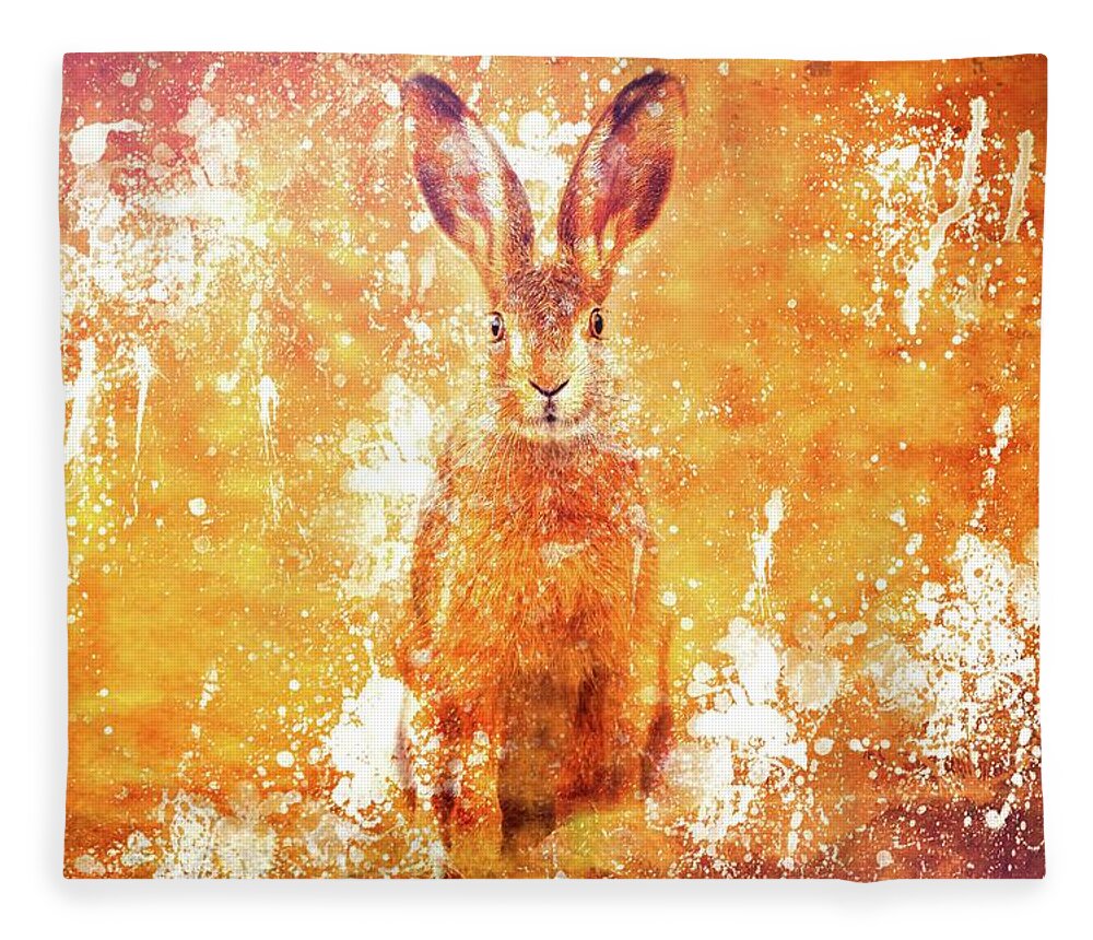 Bunny Fleece Blanket featuring the digital art Bunny by Chris Bee